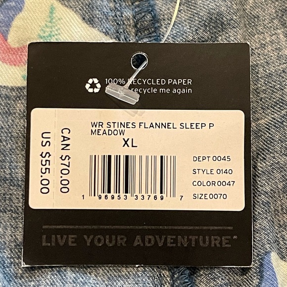 NWT Eddie Bauer Women’s Flannel Pajama Bottoms, Blue with Evergreen Trees, XL - Picture 7 of 14